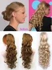 23" LONG BIG LOOSE CURLS CURLY HAIR PONYTAIL HAIRPIECE INTERLOCKING FRENCH COMB