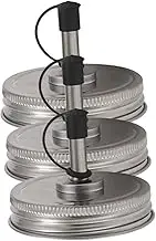 CONGARTENO 3Pcs Jar Spout Lids Mason Jar Dispenser Caps for Oil Vinegar Syrups Easy to Use and Reusable for Kitchen Outdoor Cooking