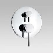 Pentro Chrome Round Wall Mixer Tap with Diverter