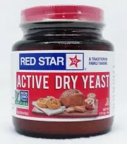 1 Red Star ACTIVE DRY YEAST for Baking Bread Gluten Free Non-GMO 4 oz Glass Jar