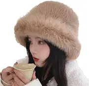 [Generic] Fluffy Fisherman's Hat Female Lady Plush hat Winter Warm Pullover Hat