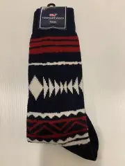 NEW Vineyard Vines Men's Nordic Fairisle Camp Socks Alpaca Blend One Size Navy