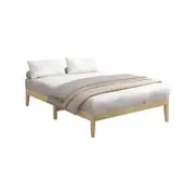 Oikiture Bed Frame Double Size Wooden Pine Timber Bedroom Furniture
