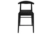 CT Elliot Genuine Leather Seat Timber Base Barstool