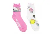 Hello Kitty and Friends Sanrio Women's Ribbed Lettuce Socks 2-Pack