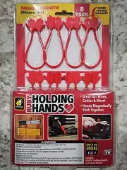 Ruby Holding Hands Ultra-Powerful Magnetic Silicone Zip Ties, AS-SEEN-ON-TV 8pk