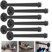 6 Pack Industrial Pipe Shelf Brackets 12 Inches Iron Pipe Floating Shelf 12 Inch