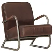 Sofa Chair Brown Real Leather vidaXL