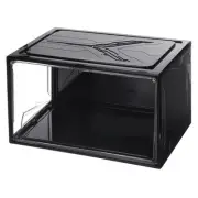 6PCS PMMA Shoe Display Case 14.17x10.63x8.66 Inch PP Black Magnetic Side Door