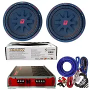 X2 12 inch 4ohM SVC 500 Watt Each Subwoofers + 1500W Peak Class D Amplifier