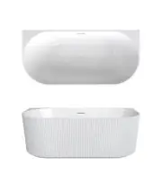 New Seima Back To Wall 1500 Bath Fully Fluted Outer to Rim in Matte White Sanita