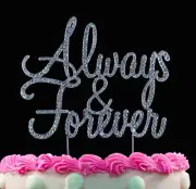 Always and Forever Crystal Cake Toppers Wedding Anniversary Cake Topper Top