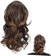 FRCOLOR Curly Ponytail Extension for Women Lightweight Claw Clip Hairpiece Wavy Synthetic Hair Wig Versatile Natural Look for Parties Weddings and Everyday Wear