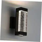 Modern Crystal Bubble Outdoor Wall Light, Matte Black Painted, 12 W 3500 K