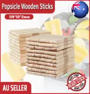 Eco Natural WOODEN CRAFT STICKS PADDLE POP POPSICLE Coffee Stirrers Ice CreamAU
