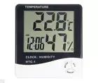 HTC-1 Digital Thermometer Hygrometer Clock Alarm/Alarm Calendar 5 Functions L...