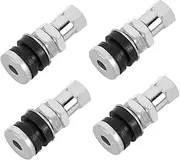 Generic 4-Piece Valve Stem Kit Leak-Proof High-Temperature Resistant Metal Plastic Stems for Tubeless Tires Fit for Bike