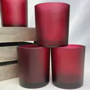 GGP 40 Pack Red Frosted Glass Votive Tealight Candle Holders Valentines Day Xmas Wedding Decor Glass Candlestick Party Decorations Bridal Baby Shower Event