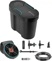 Gardena solar-powered AquaBloom irrigation set with water tank: Solar-powered irrigation set for up to 20 potted plants, control unit with 14 irrigation programmes (13301-20)