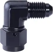 SYKRSS 4AN Aluminum Anodize Finish Male/Female 90 Degree Flare Bulkhead Fitting Adapter AN-4 Black