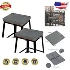 Stylish Grey Bar Stool Cushions - Set of 2, Rectangular, Machine Washable Cover