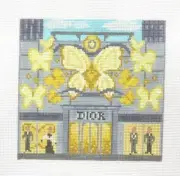 The Gingham Stitchery Dior Storefront Handpainted Needlepoint Canvas