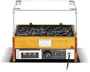 Electric Tropical Glass Shielding Hot Dog Machine, Commercial Stainless Steel Sausage Electric Hot Lava Stone Multi-Function Grilling Hot Dog Sausage Barbecue Machine