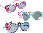 3pcs Party Glasses Eyeglasses UV Rave Birthday Light Glasses Fiesta Dress Shaped Luau Cosplay Funny Unicorn Boys Eyewear Cute Party Favor Color