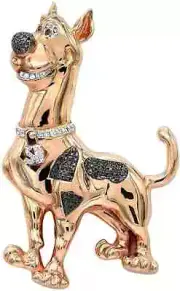 1 Ct Round Cut Diamond Scooby Doo Cartoon Charm Pendant 14k Rose Gold Plated