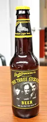 Three Stooges Larry top one beer bottle empty Panther Brewing 1998