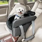 PETSFIT Multifunctional Dog Seat Centre Console Car Seat Dog Centre Console Airline Approved with Safety Strap and Pockets, Car Flight Bag for Small Dogs Cats up to 5 kg
