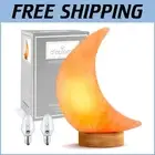 Hand-Carved Himalayan Salt Lamp with Dimmable Cord - 100% Authentic Pink Crystal
