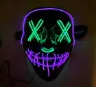 LED Halloween Mask Purge EL Wire 2 COLOR Glow Light up Mask Purple Green