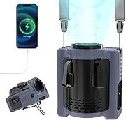 MERTTURM Portable Rechargeable Fan for Belt/Neck/Clip (16600 RPM Turbo Power), 5 Speed Settings, Up to 22 Hours Runtime, Hands-Free for Outdoor, Construction Site, Travel, Fishing, Golf