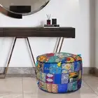 Bean Bag Ottoman Pouf Storage Mudda Decorative Patchwork Embroidery Vintage Pouf