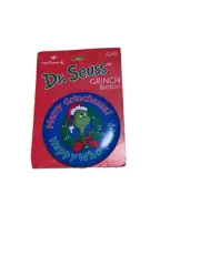 Vintage Hallmark Dr. Seuss Grinch Button Merry Grinchmas Happy Who Year 1997 New