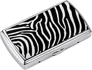 [Lorxilar] Cigarette Case Cigarette Case Copper Double Sided Spring Clip Open Cigarette, for Men and Women,One Size,Black