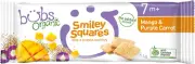 Organic Mango & Purple Carrot Smiley Squares, Rice & Quinoa Baby Snacks, for Bab
