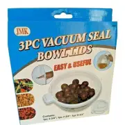 3 PC Vacuum Seal Bowl Lids New 4 3/4", 7 3/4", 9 3/4" Kitchen 7L