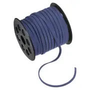Faux Suede Leather Cord, 50 Yards 5mm Flat Suede Leather Lace [Dark Blue]