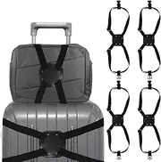 [Fxvhojq] 4Pcs Luggage Straps Add a Bag High Elastic Luggage Straps Elastic Travel Luggage Bag Bungee with Buckle Adjustable Suitcase Belt Luggage Strap Suitcase Strap for Business Trips