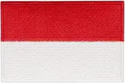 EmbTao Indonesia Flag Patch Embroidered National Morale Applique Iron On Sew On Indonesian Emblem