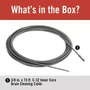 Drain Cleaning Cable for Drum Machines C-32 3/8 In. X 75 Ft. Inner Core NEW