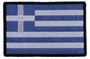 GREEK FLAG GREECE EMBROIDERED IRON ON PATCH