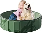 Foldable Dog Pool, Toddler Swim Tub, Portable Pet Bathing Basin, Non-Slip Hard Wading Pool, 780g/1380g Quality Splash Pad with Drain Hole for Small Animals and Kids