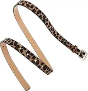 [TOGEVAL] 2pcs Ladies Fashion Wide Belt Women's Leopard Print Belt Pu Leather Sturdy Jeans and Pants