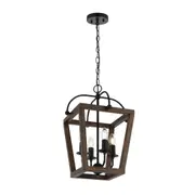 Lacota 4 Light Warm Walnut French Provincial Lantern Pendant
