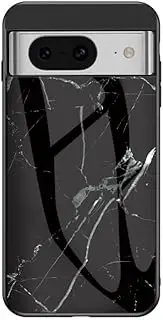 Compatible with Google Pixel 6 5G Case,3 in 1 (PC Glass Back Panel+TPU Silicone) Anti-Drop Phone Case Cover Black
