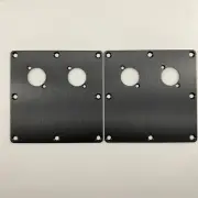 Alu Speaker Back Panel Jack Plate W/2 Cutout For Speakon XLR Connector 120x120mm