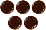 Set of 5 Caramel Rim 6.0 Plates [7.5 x 1.1 inches (19 x 2.7 cm) | Setomonohonpo